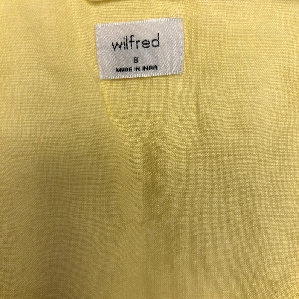 Aritzia Lemon Meringue Yellow Wilfred Arwen Linen Top - Picture 5 of 9